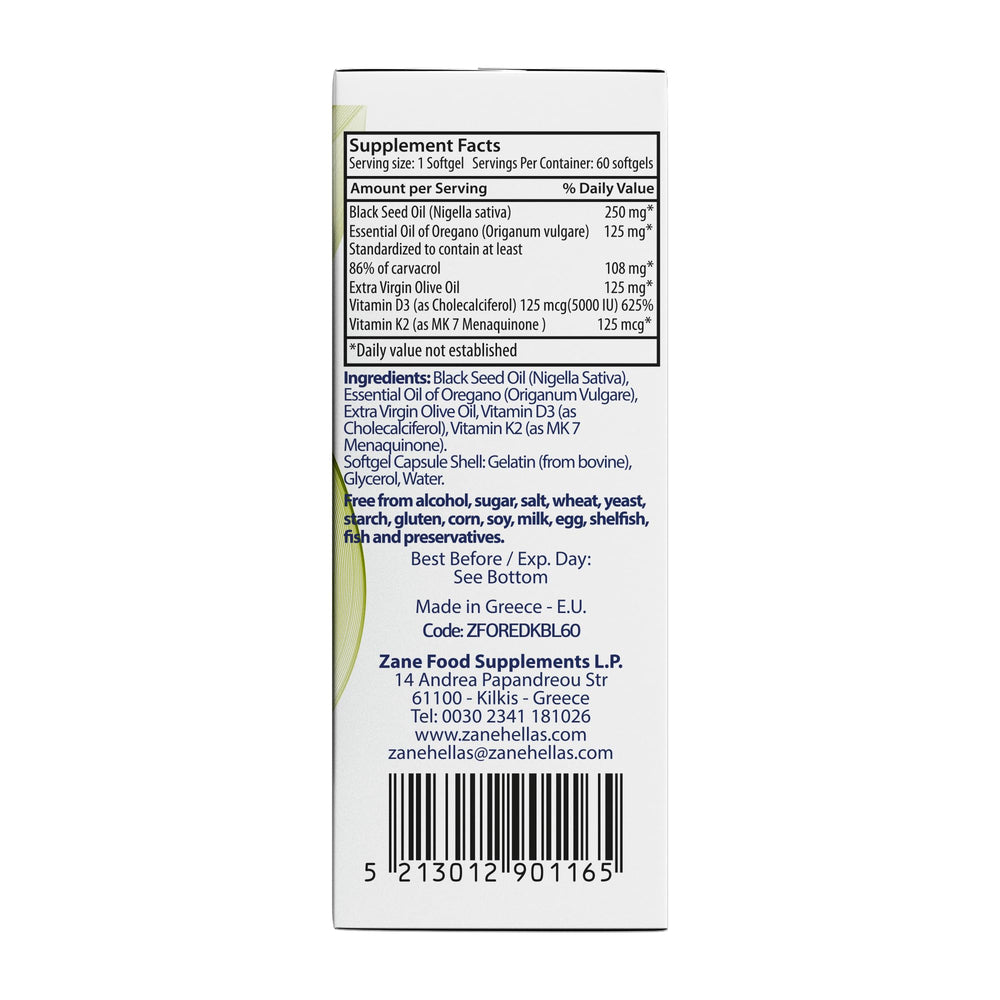 ZaneVITALe Zanethrive Plus oregano oil ingredient closeup emphasizing natural aroma.