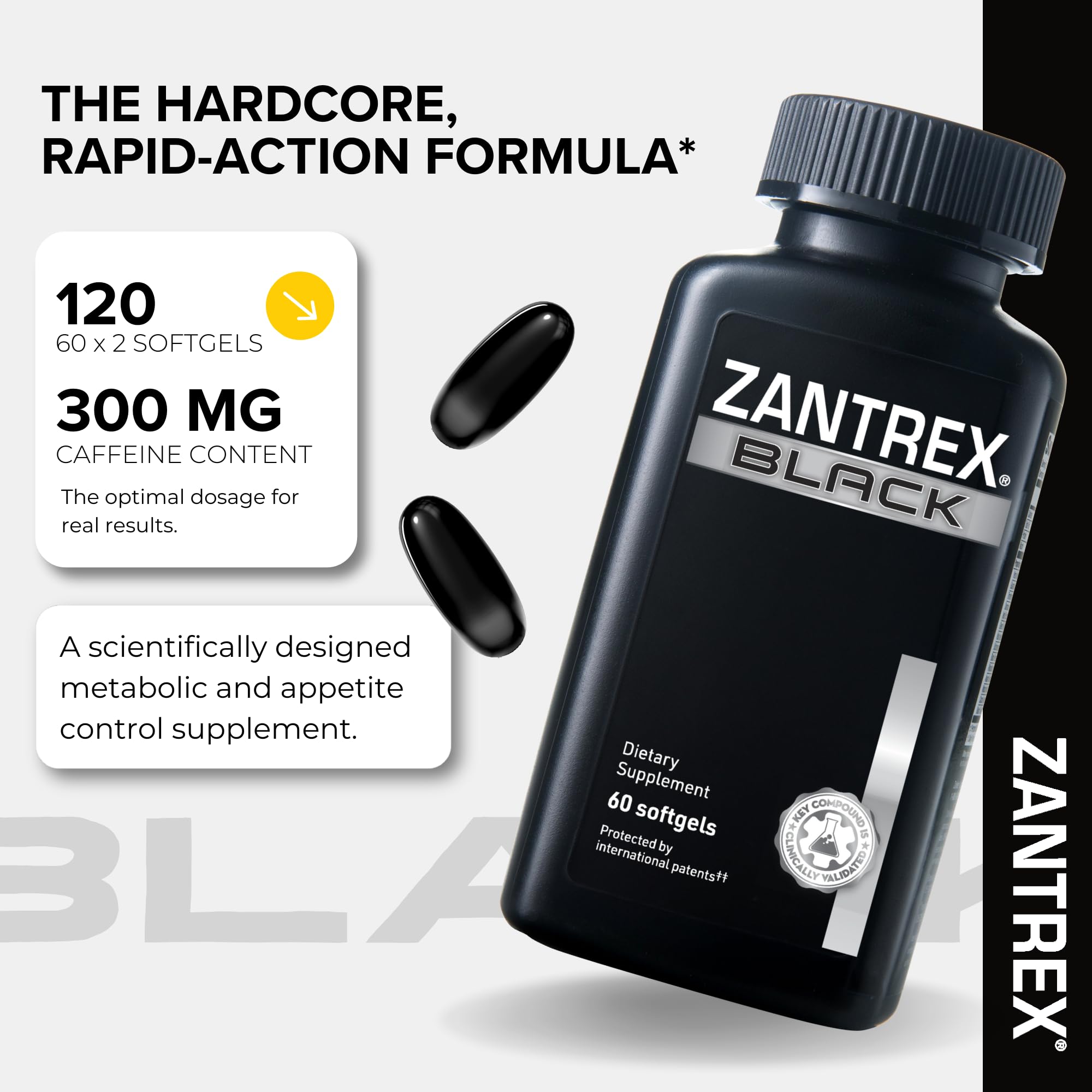 Zantrex Black capsules deliver metabolism boost and steady energy.