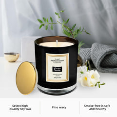 ZAPYHNG Freesia candle glows softly, creating a calm evening atmosphere