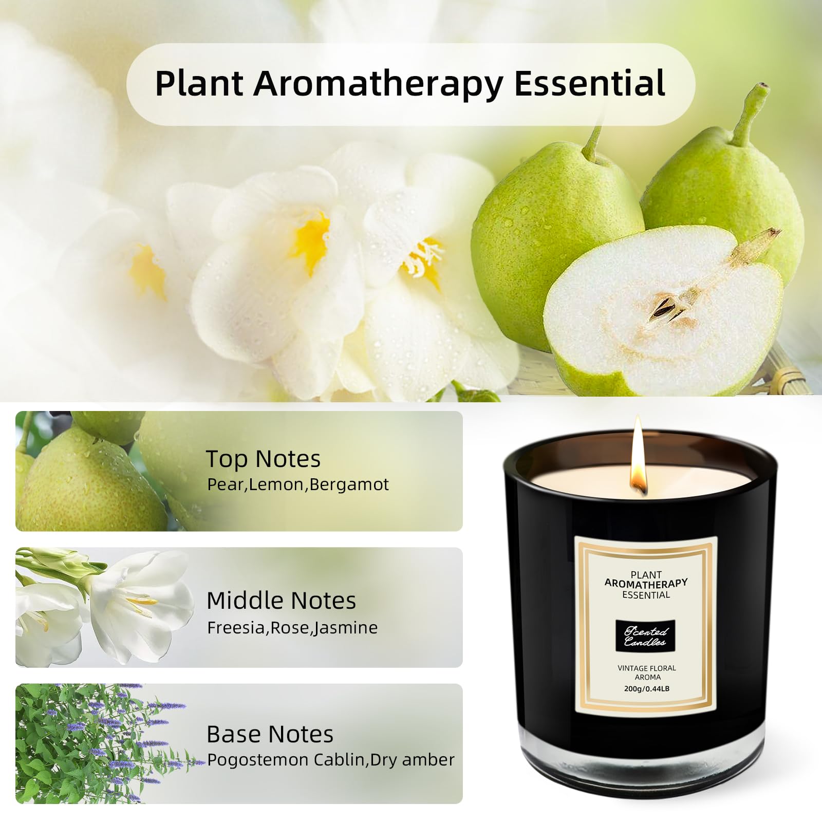 ZAPYHNG Freesia candle with frosted label enhances any room decor
