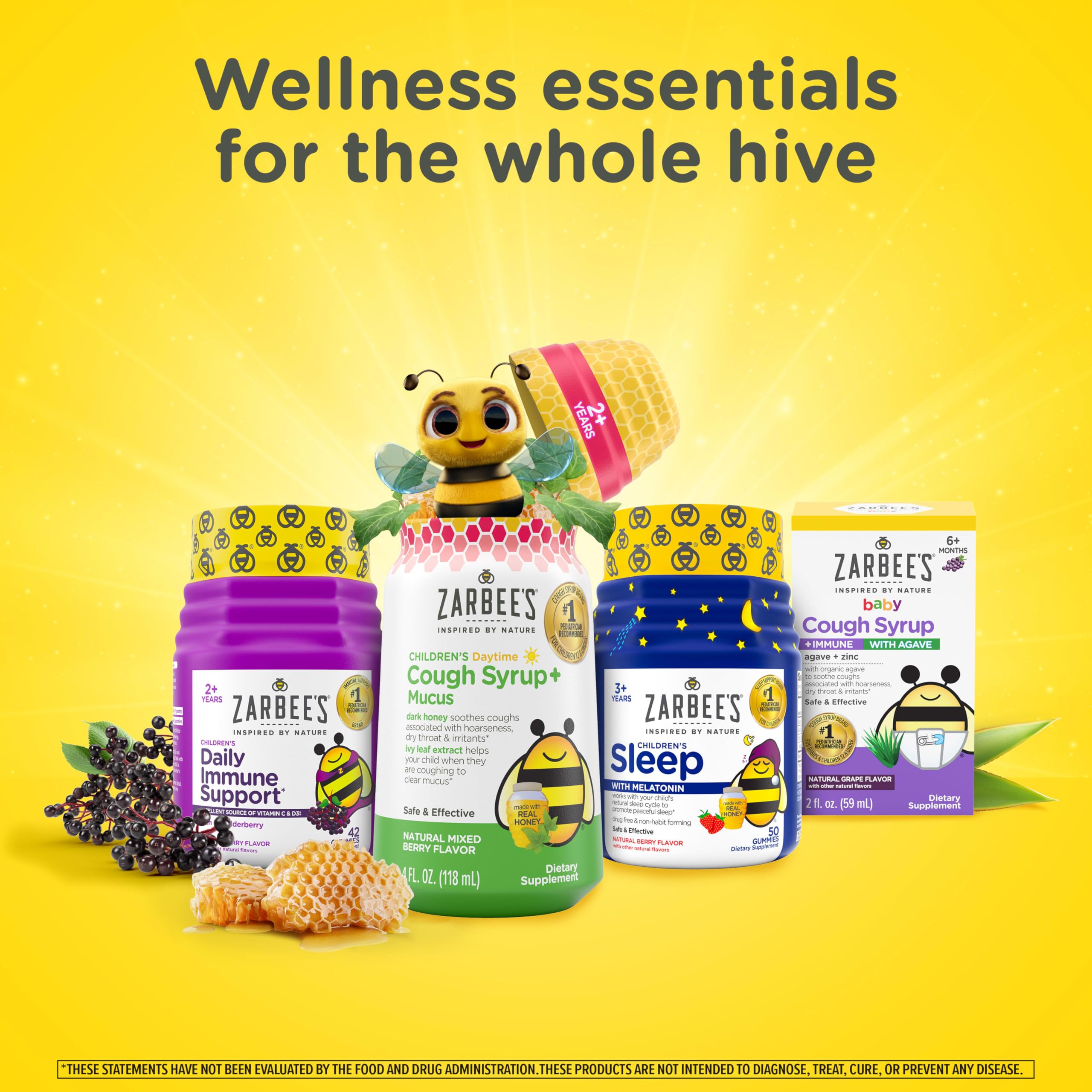 Close-up of Zarbee's label highlighting elderberry and vitamins