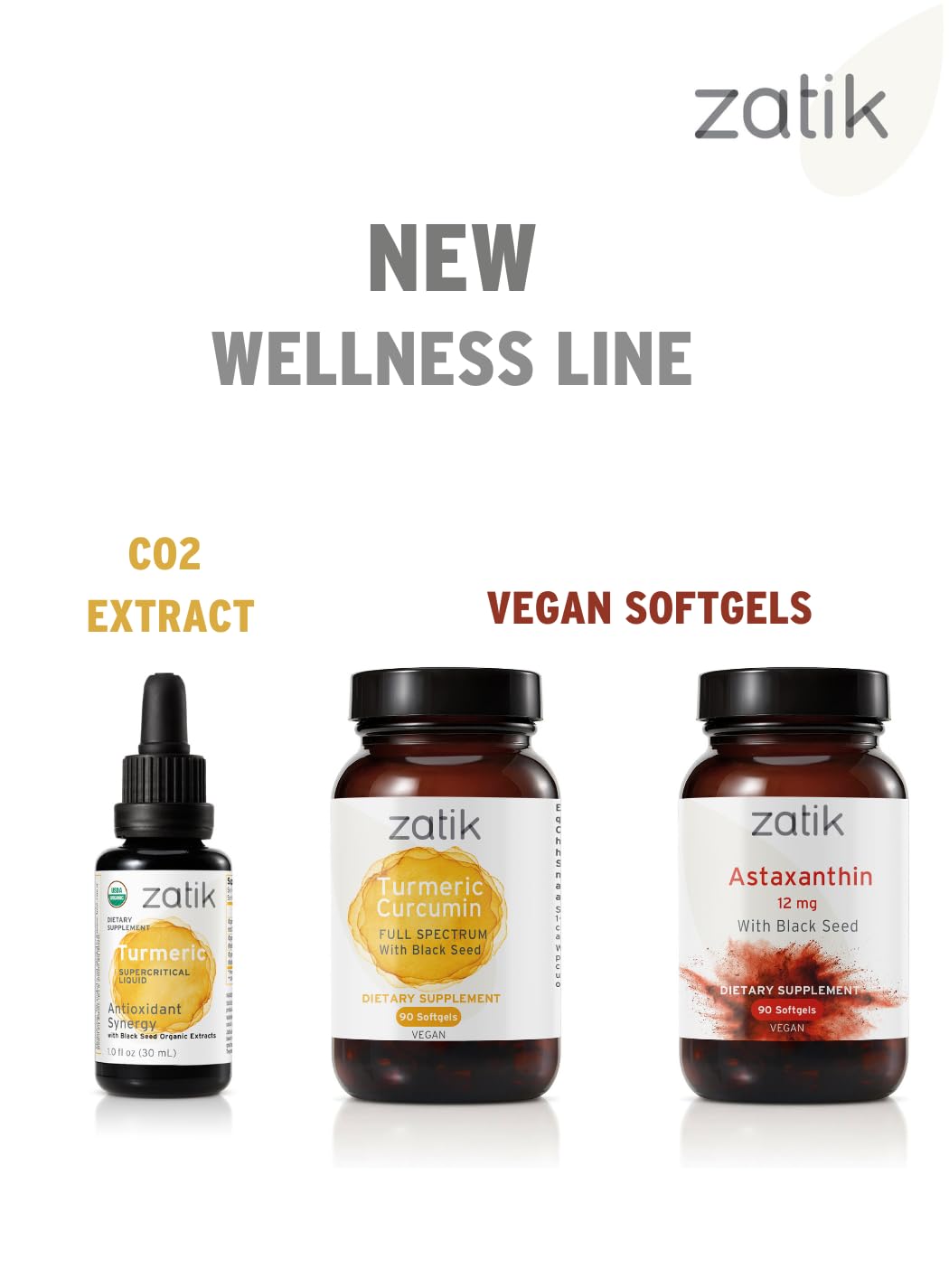 Label emphasizing natural, plant-based ingredients on Zatik product