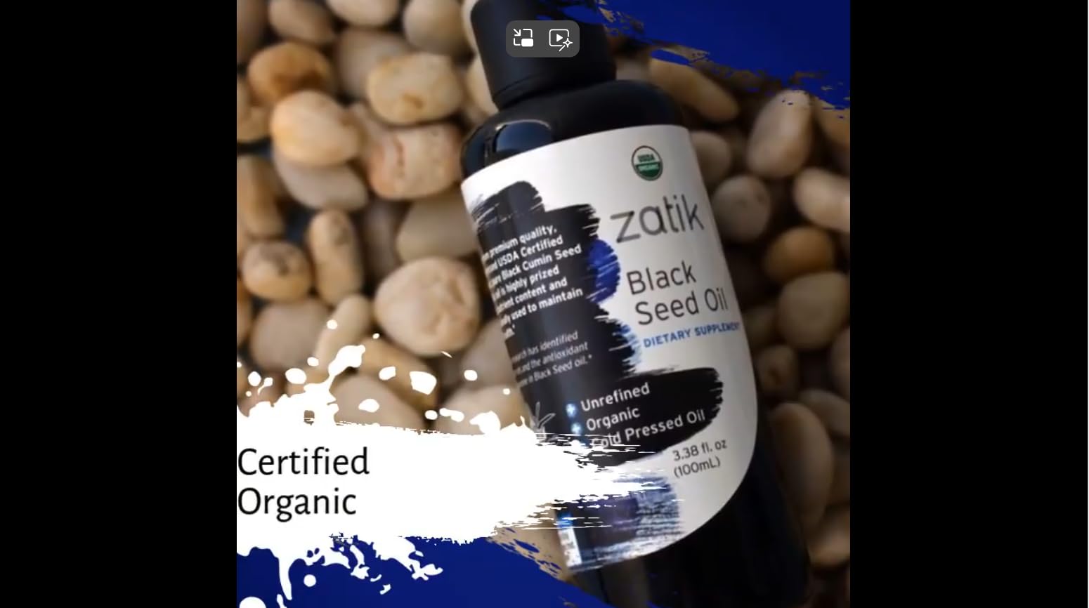 Zatik USDA Organic seal; trusted organic quality.