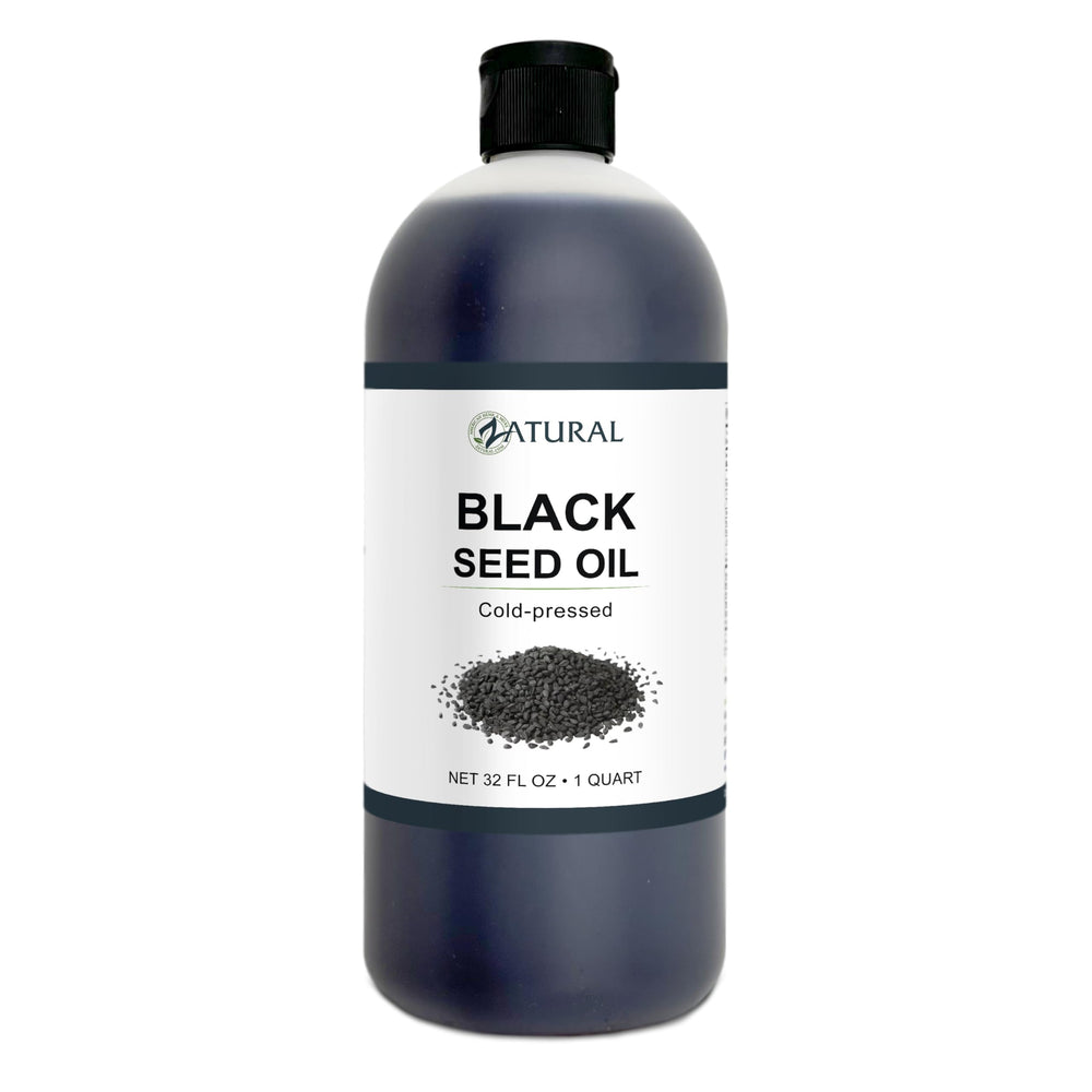 Zatural Black Seed Oil bottle pour showing convenient daily use.