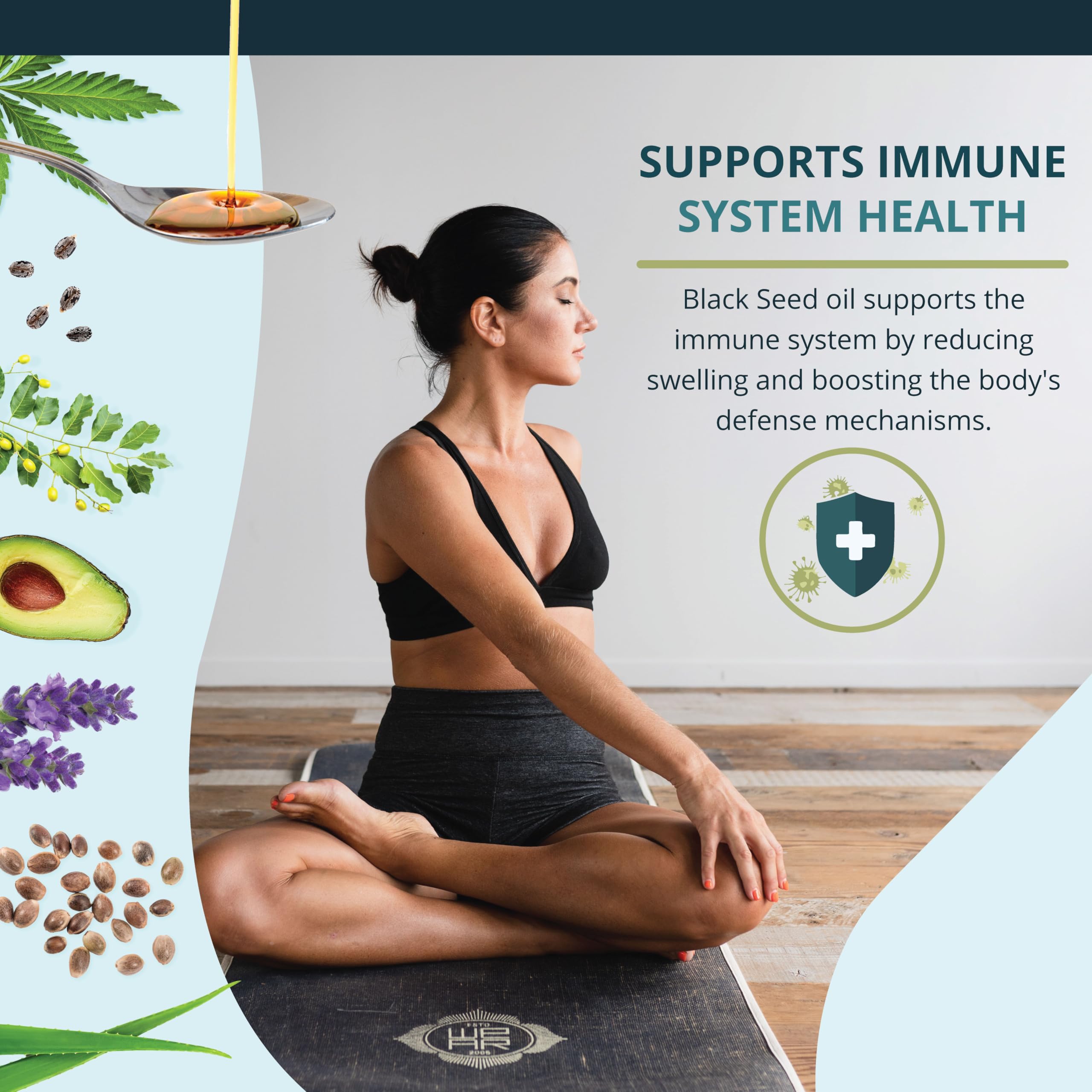 Zatural black seed oil bottle label highlighting organic, cold-pressed seeds.