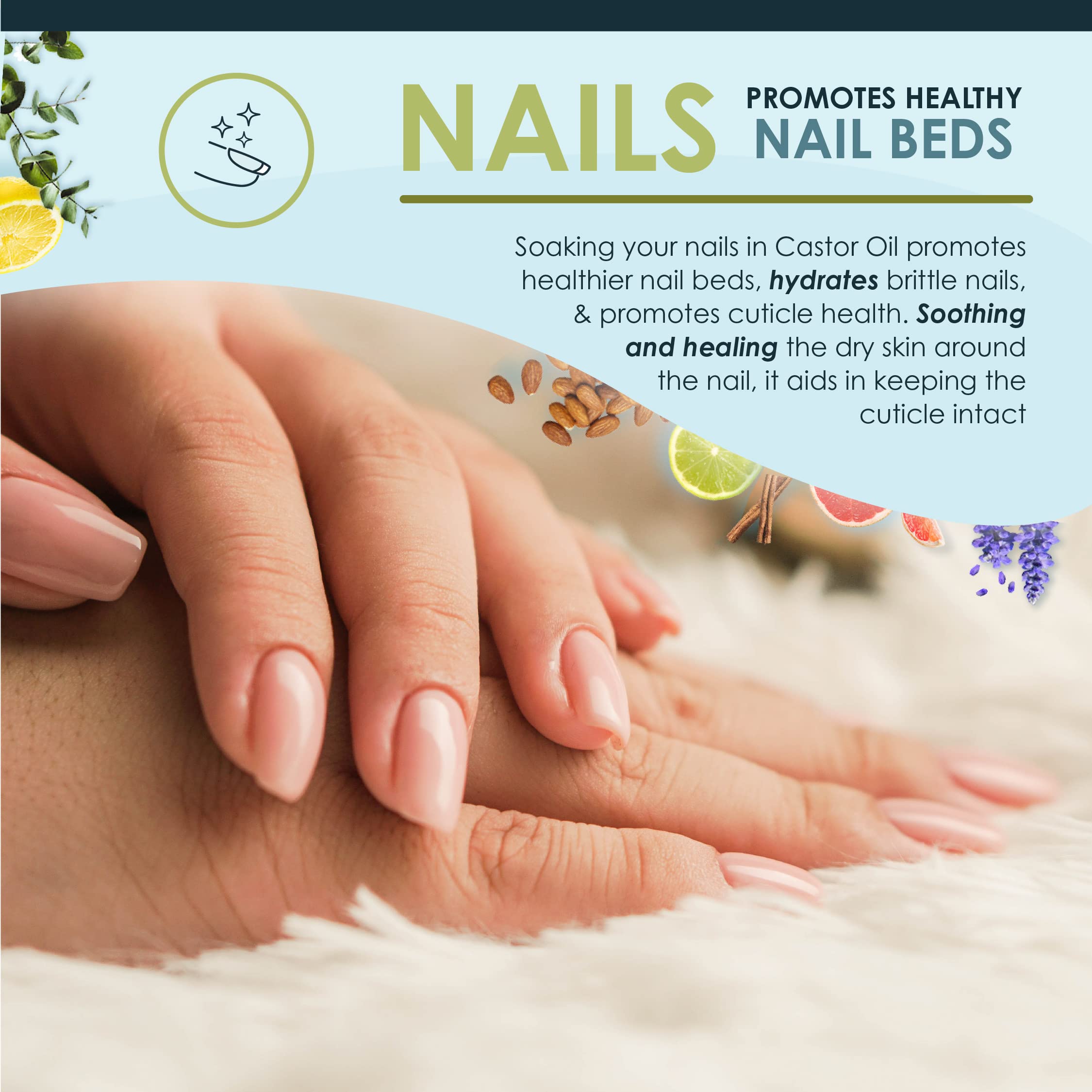Skin and nails care with Zatural castor oil
