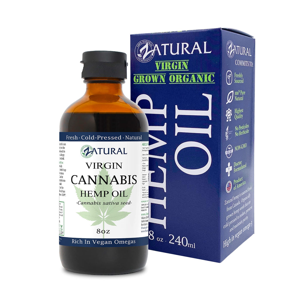 Pouring Zatural Hemp Oil from the bottle demonstrates easy dosing.