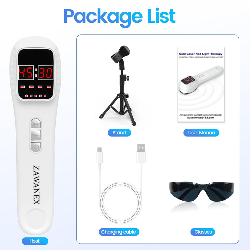 ZAWANEX goggles included protect eyes during infrared treatment.