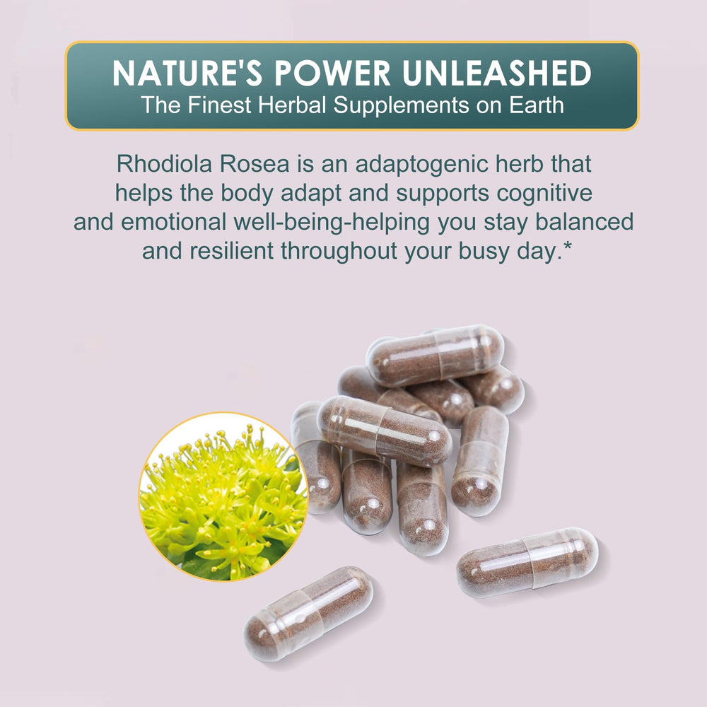 ZAXINERY Rhodiola Rosea vegan capsules designed for easy daily supplementation