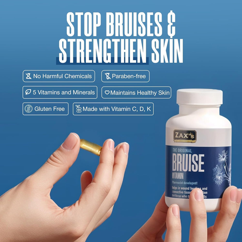 ZAX'S ORIGINAL Bruise Vitamin 2-Pack capsules ready for daily intake