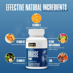 ZAX'S ORIGINAL Bruise Vitamin 2-Pack label with ingredient highlights