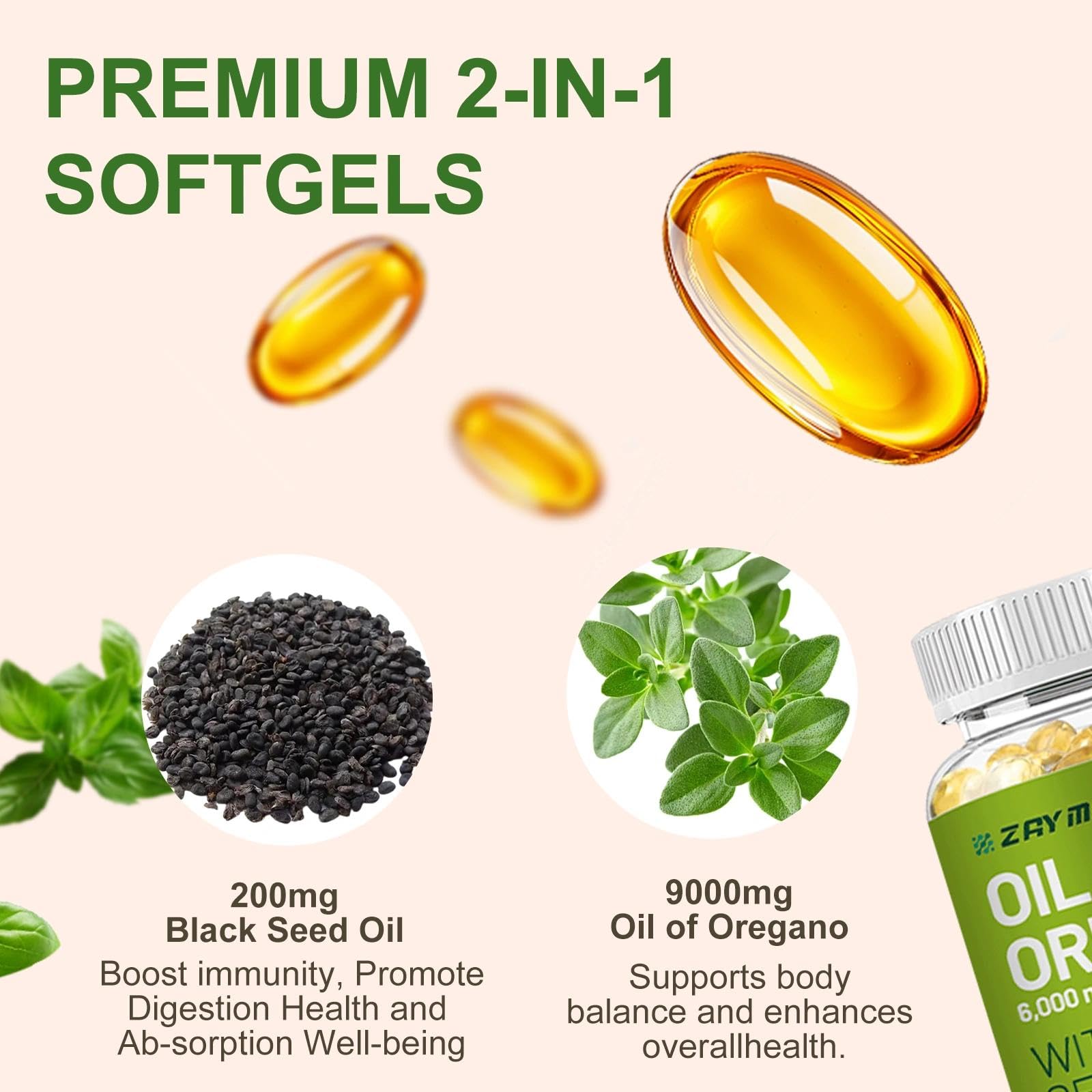 Non-GMO, gluten-free and dairy-free ZAYMAN label on supplement