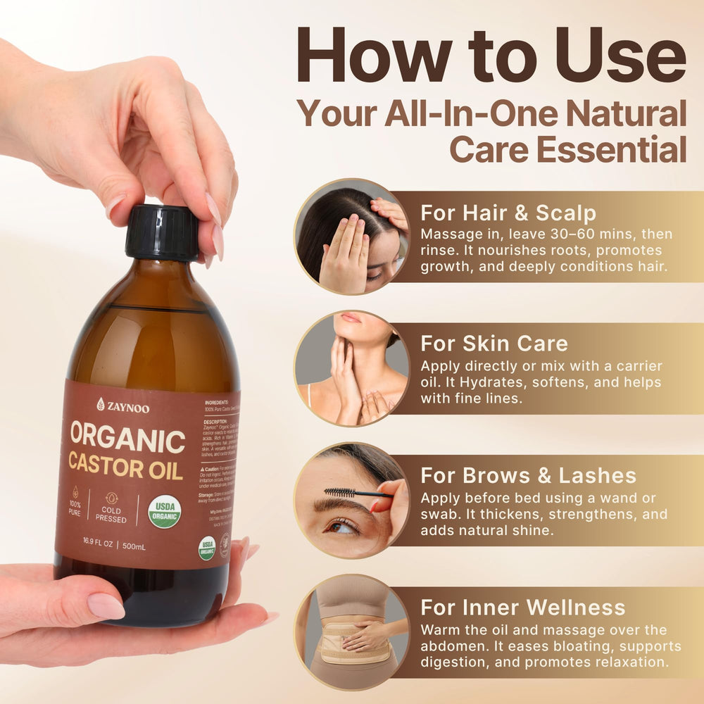 Zaynoo castor oil blends easily into DIY beauty recipes.
