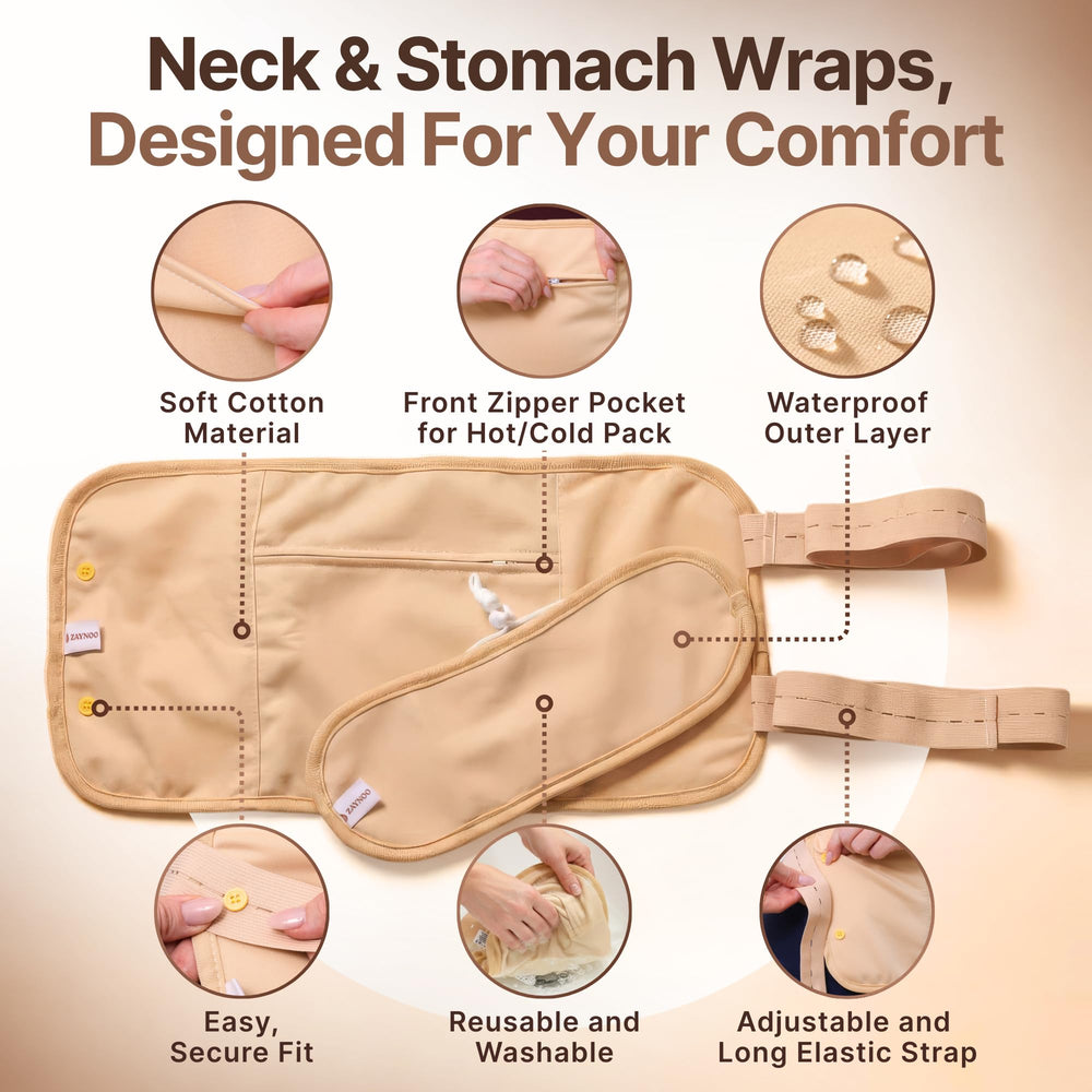 Zaynoo castor oil wrap for stomach area offering comforting warmth during at-home sessions.