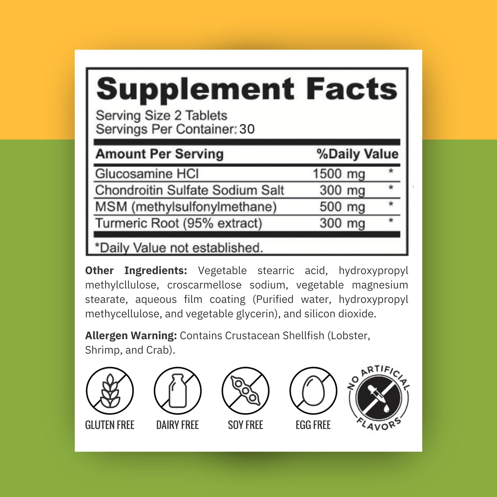Zaytun Halal Joint Support label close-up highlighting turmeric and glucosamine