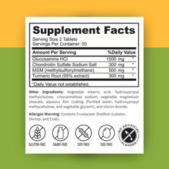 Zaytun Halal Joint Support label close-up highlighting turmeric and glucosamine