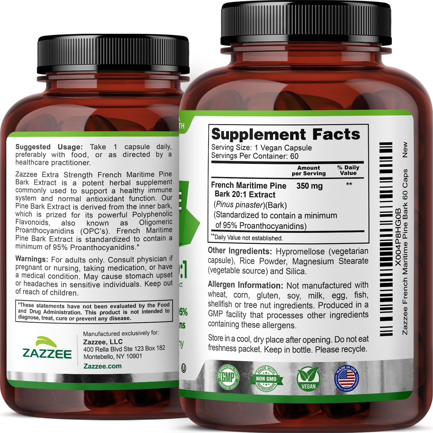 Zazzee 20:1 extract detail emphasizes concentrated potency.