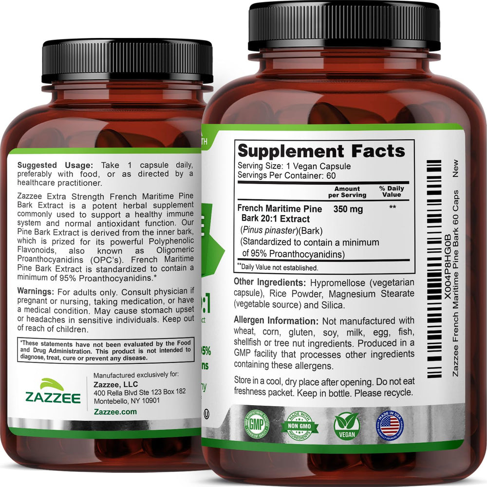 Zazzee 20:1 extract detail emphasizes concentrated potency.