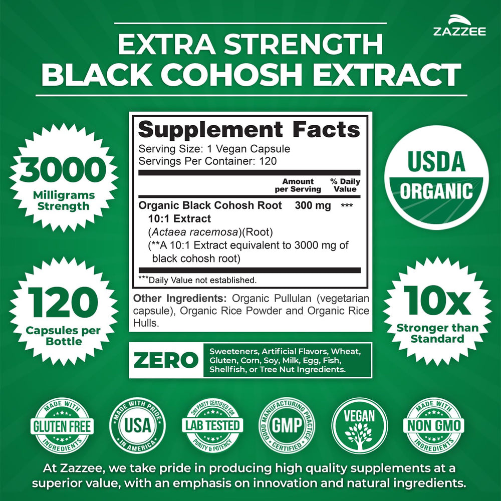 Zazzee capsule label highlights 3000 mg strength per capsule
