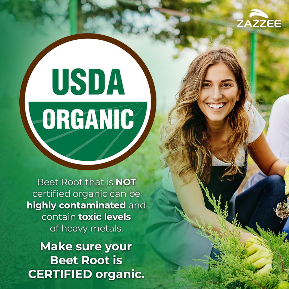 Zazzee Beet Root 20:1 extract capsules quick-release for daily use