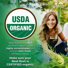 Zazzee Beet Root 20:1 extract capsules quick-release for daily use
