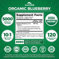 Zazzee capsules close-up shows 5000 mg strength per serving for daily use