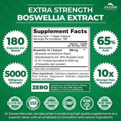 Zazzee 10x extract label emphasizes standardized potency for consistency.