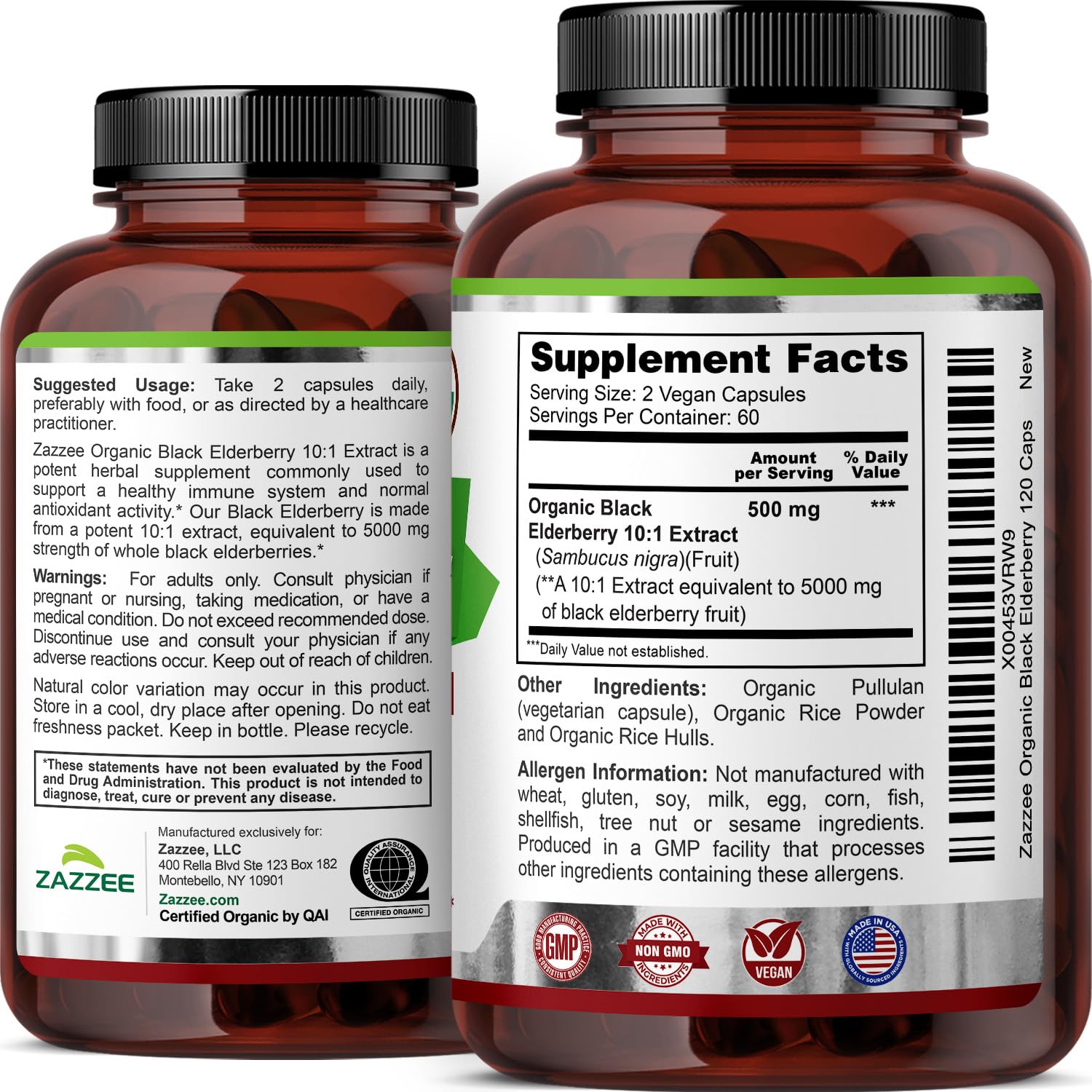 Zazzee bottle open with capsules pouring suggests easy daily dosing.