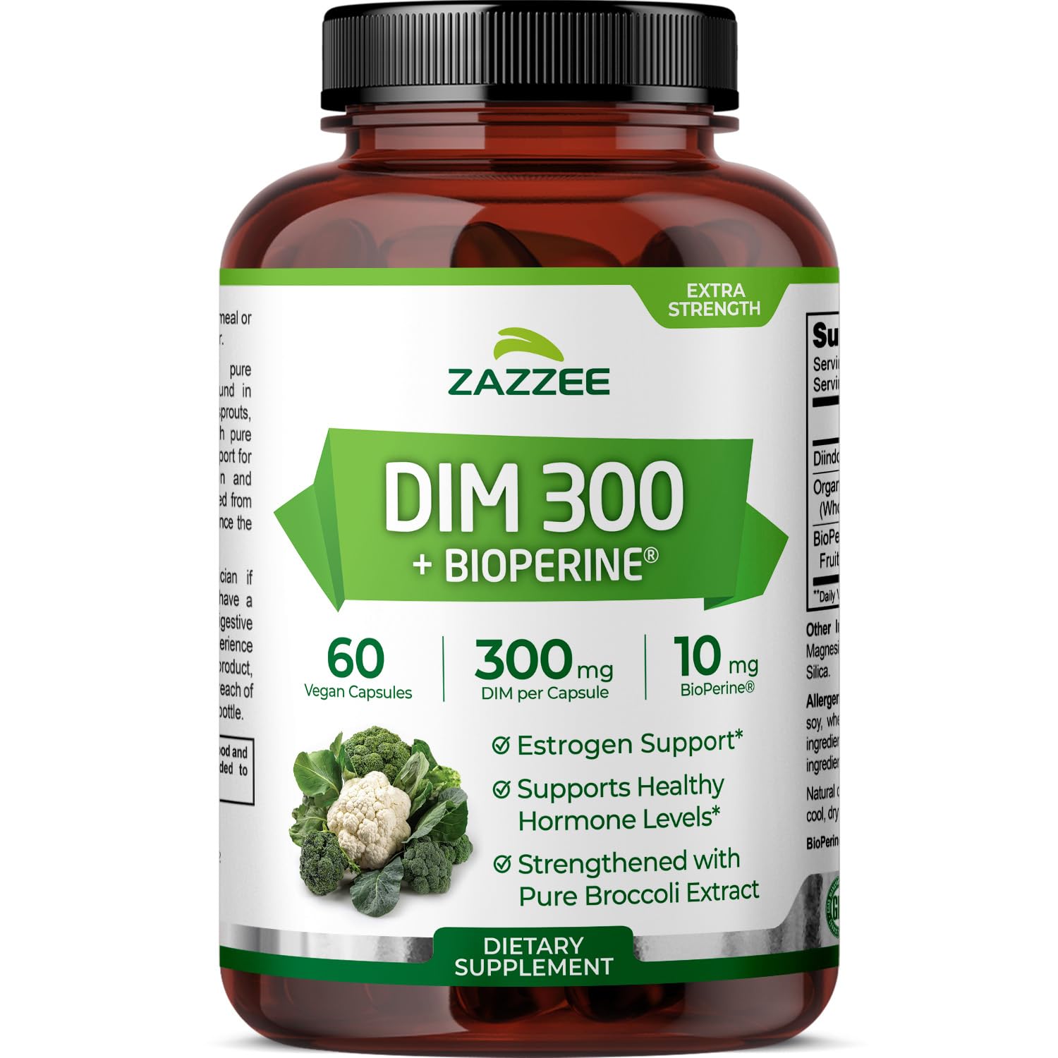 Zazzee DIM 300mg capsules close-up for daily use