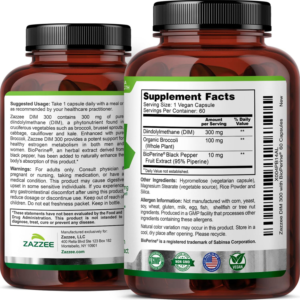 Zazzee packaging detail close-up on capsule and label