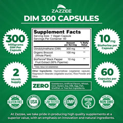 Zazzee DIM with BioPerine bottle shot highlighting absorption