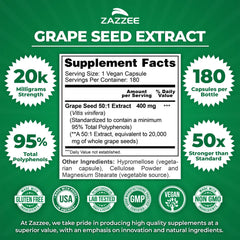 Zazzee capsules pack for 180 vegan capsules, six-month supply