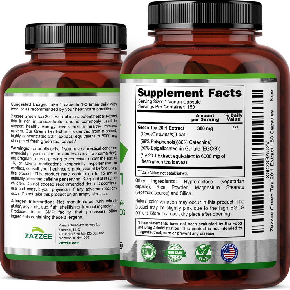 Dosing chart showing 6000 mg per capsule from a 20:1 extract