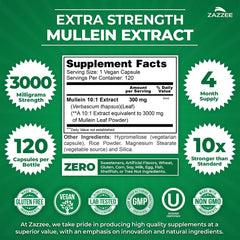 Zazzee Mullein 10x Extract leaf powder close-up for purity