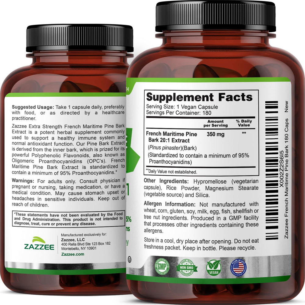 Zazzee Pine Bark Extract USA facility sign underscores quality control and safety.