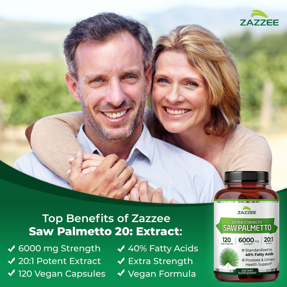 Zazzee saw palmetto capsules, 120-count, for a four-month routine.