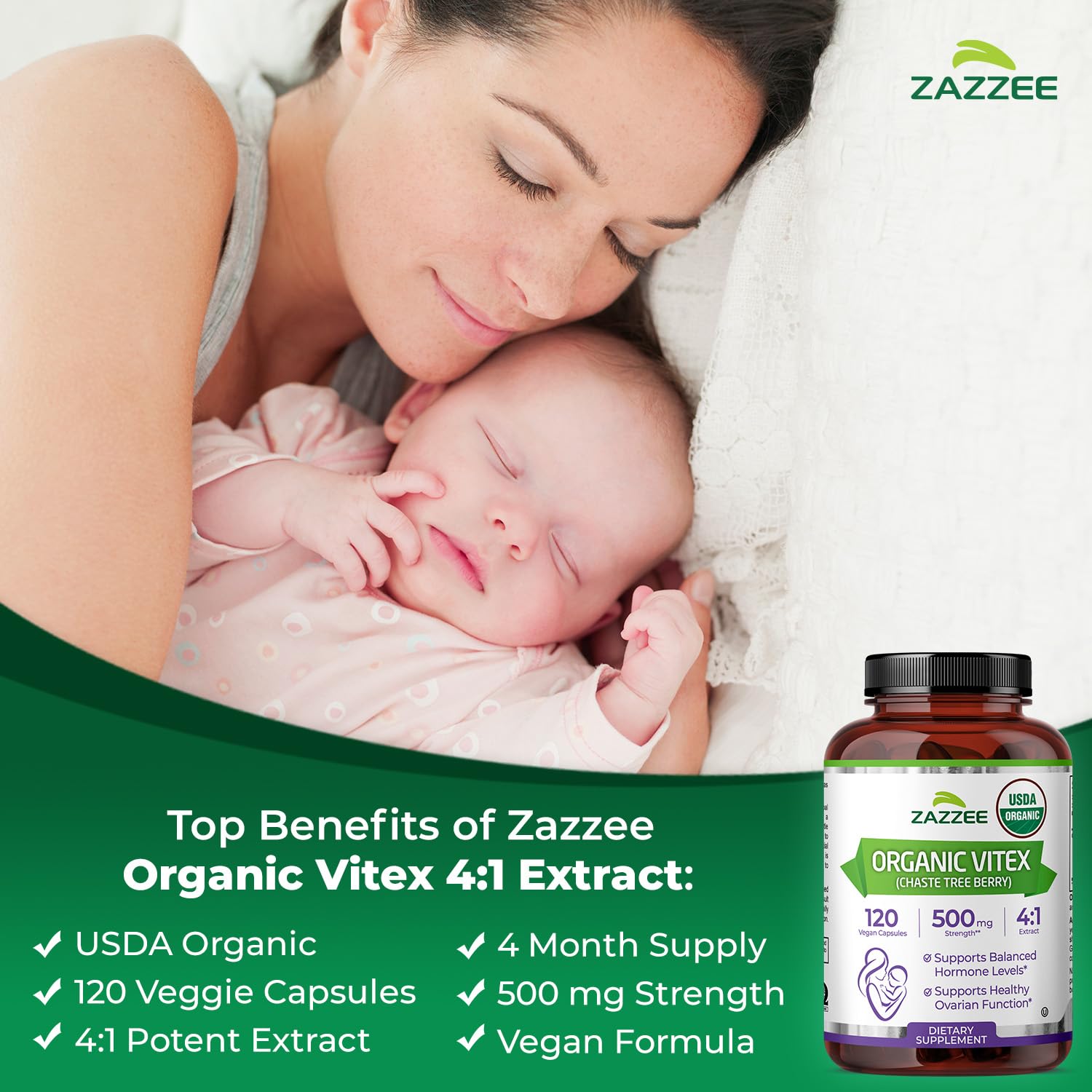 Vegan capsules from Zazzee Vitex ready for daily vitamin routine