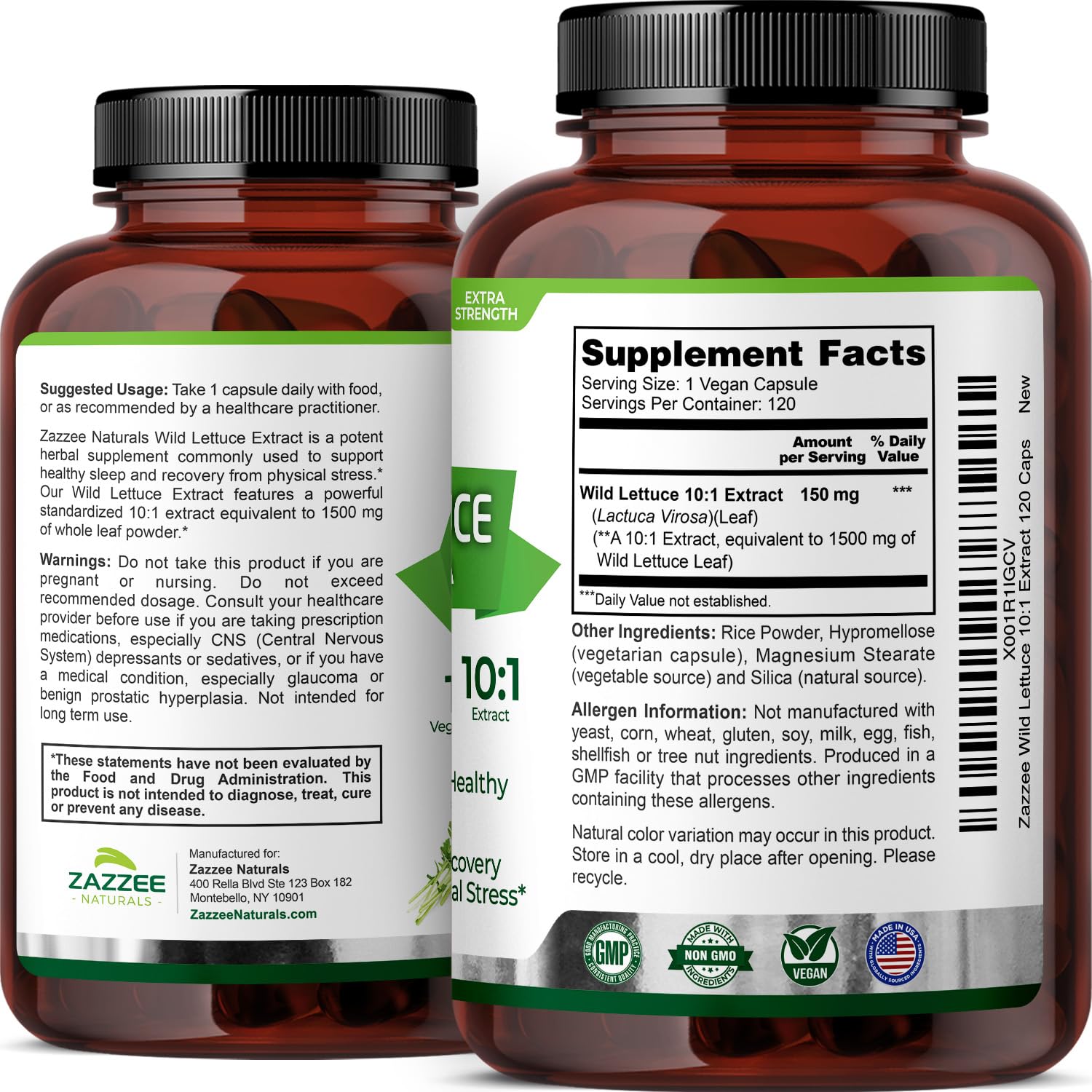 Zazzee Vegetarian capsules plant-based cellulose