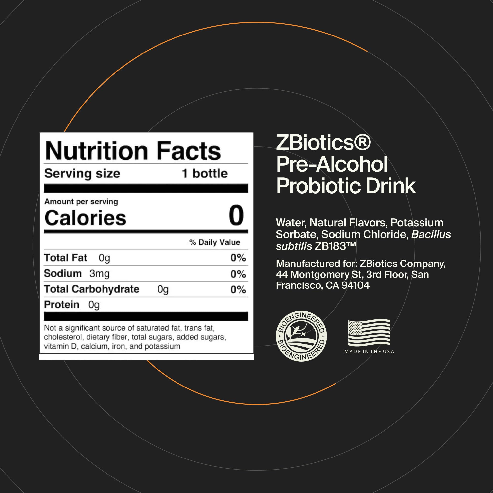 ZBiotics label close-up showcasing the science-backed design for daily use.