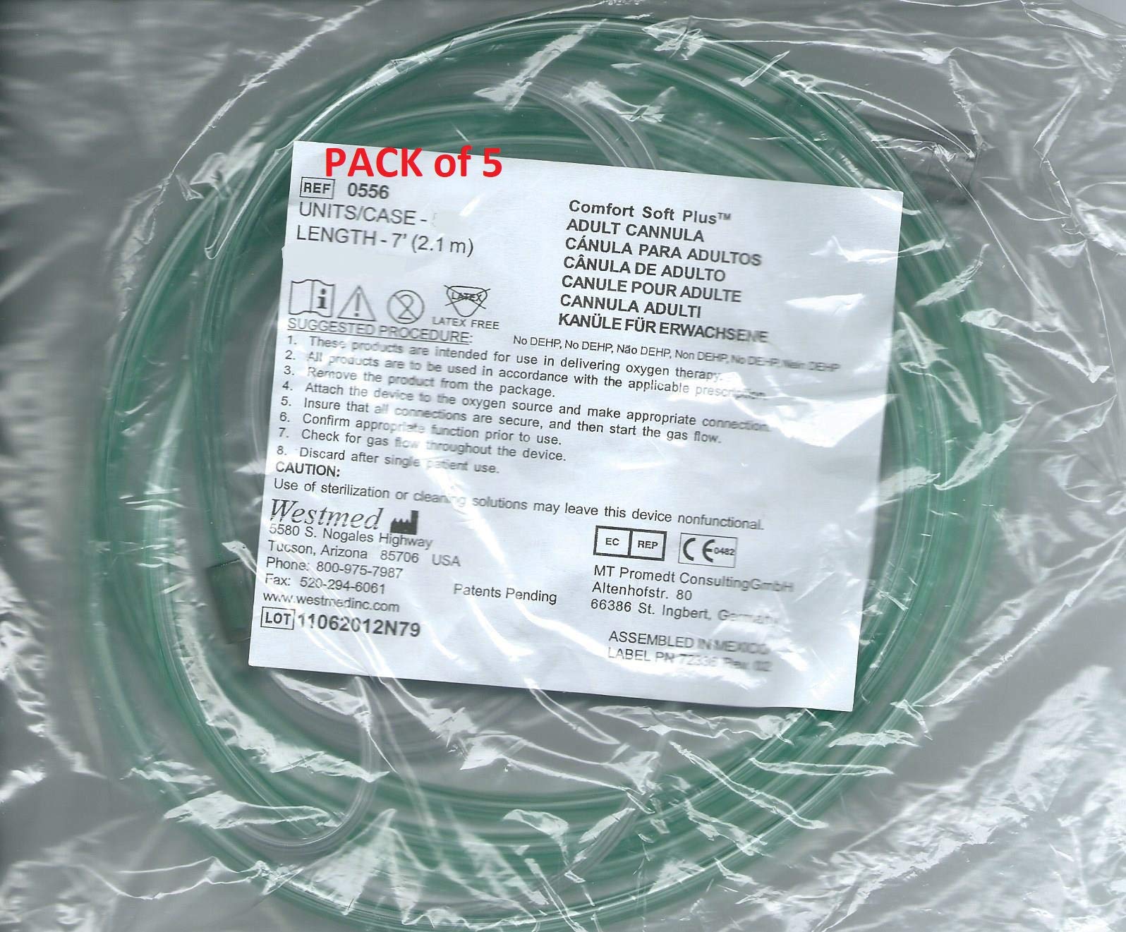 Westmed 0556 tubing close-up showing elastic, skin-friendly material