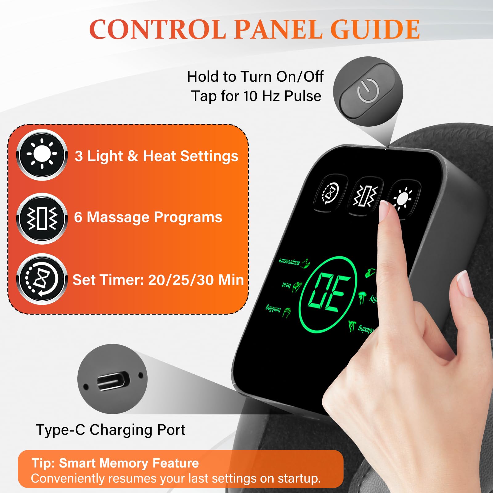 Zdatt cordless knee massager with 5000mAh battery for portability
