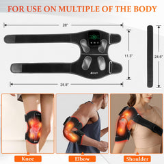 Zdatt knee massager worn with strap for secure ergonomic fit