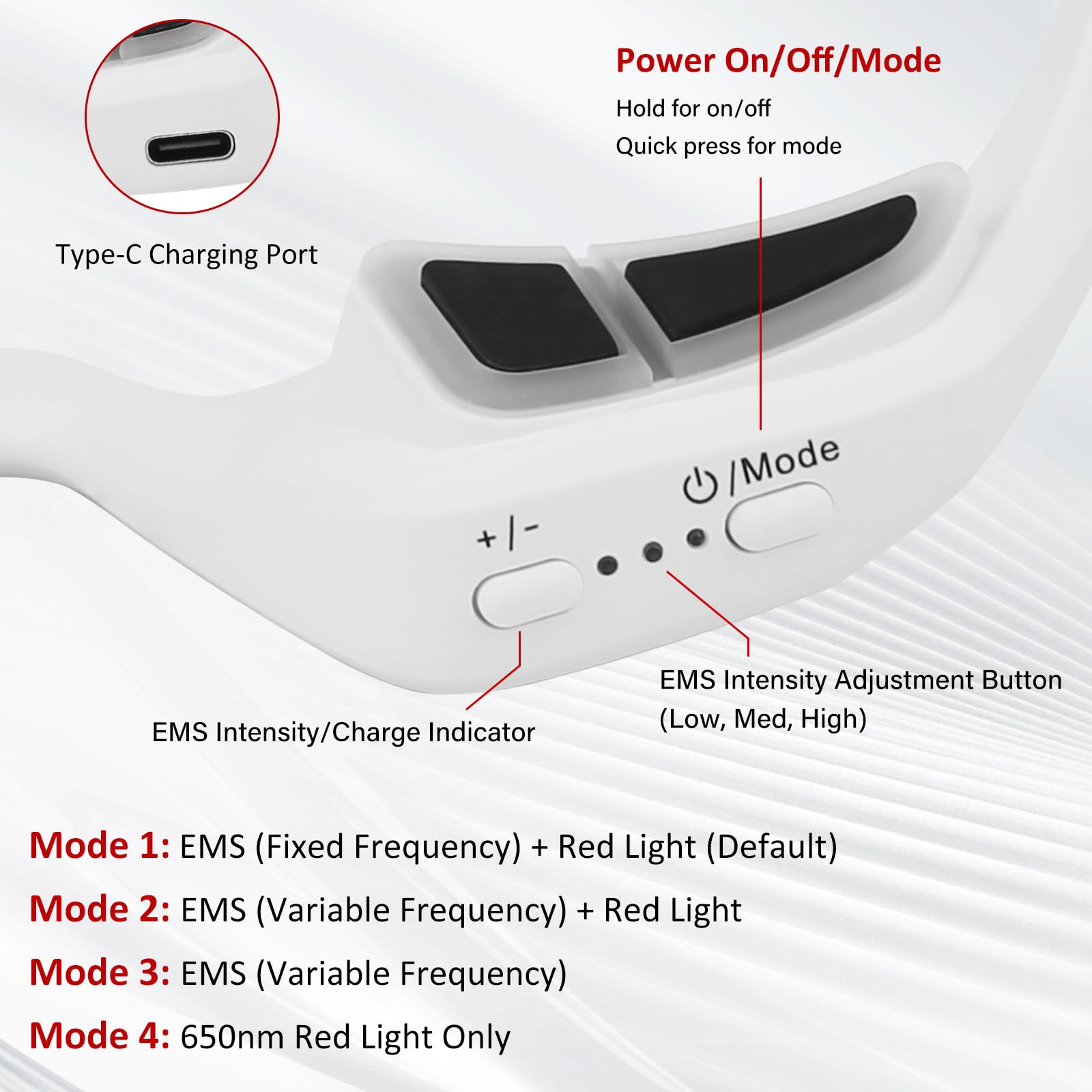Zdatt microcurrent intensity options provide customizable comfort