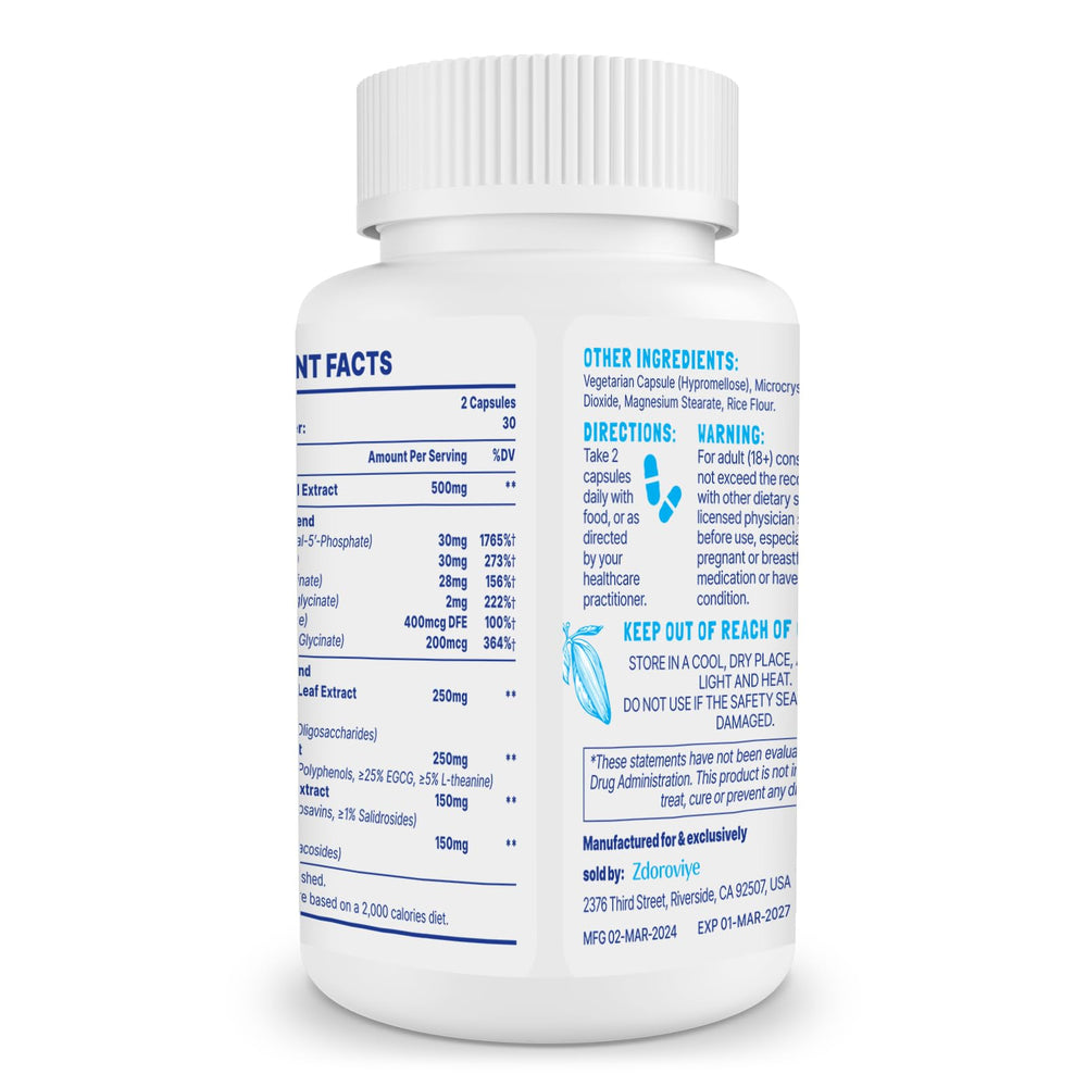 Zdoroviye dopamine label detail showing product name and key ingredients.