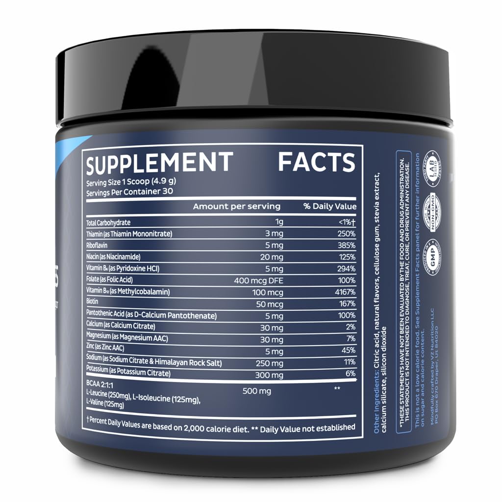 Note on Zeal Electrolyte Powder zero sugar and caffeine-free formula.