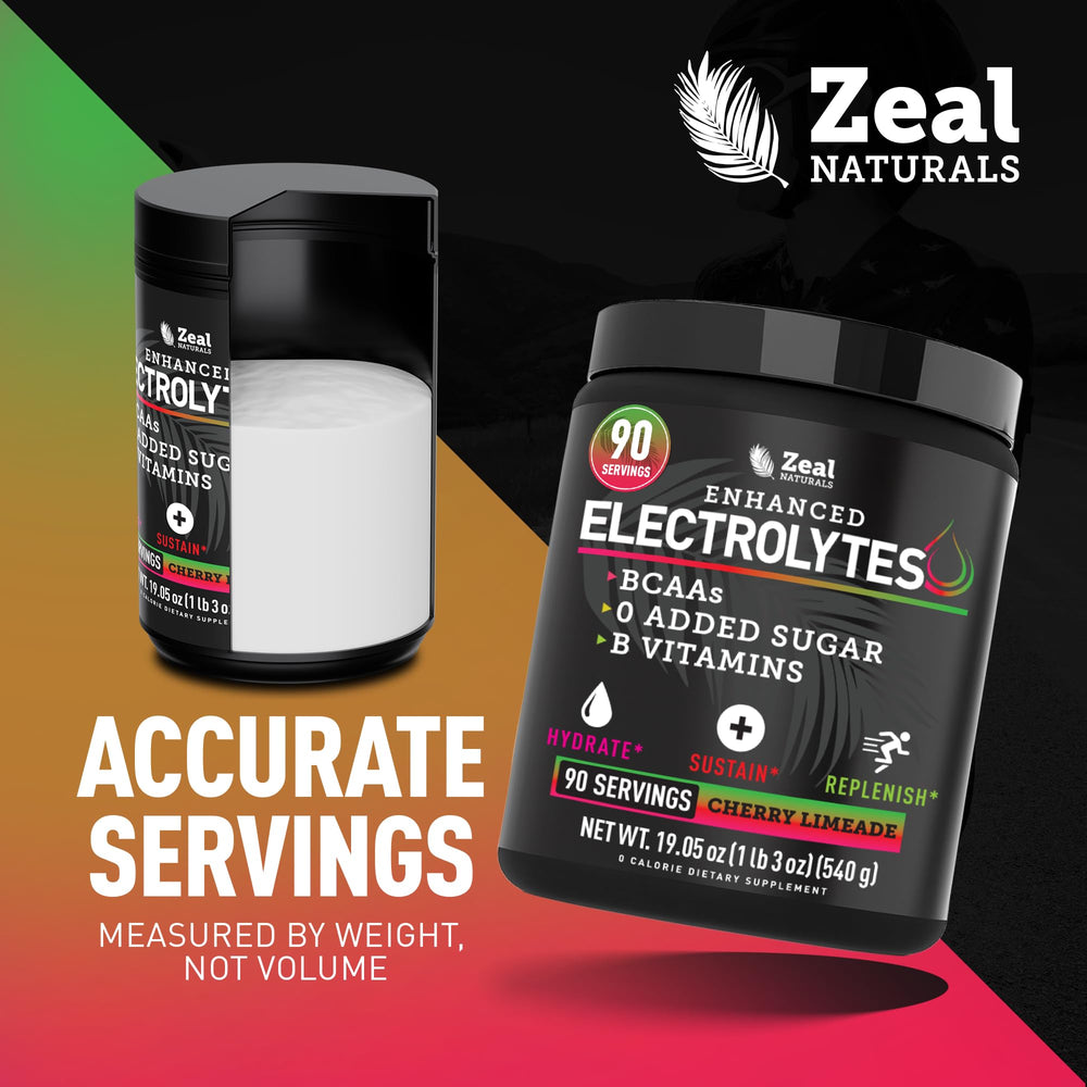 Cold glass with Zeal label close-up highlights nutrition facts.