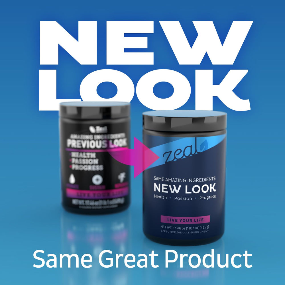 Front of Zeal Electrolyte Powder packaging highlighting keto formula.