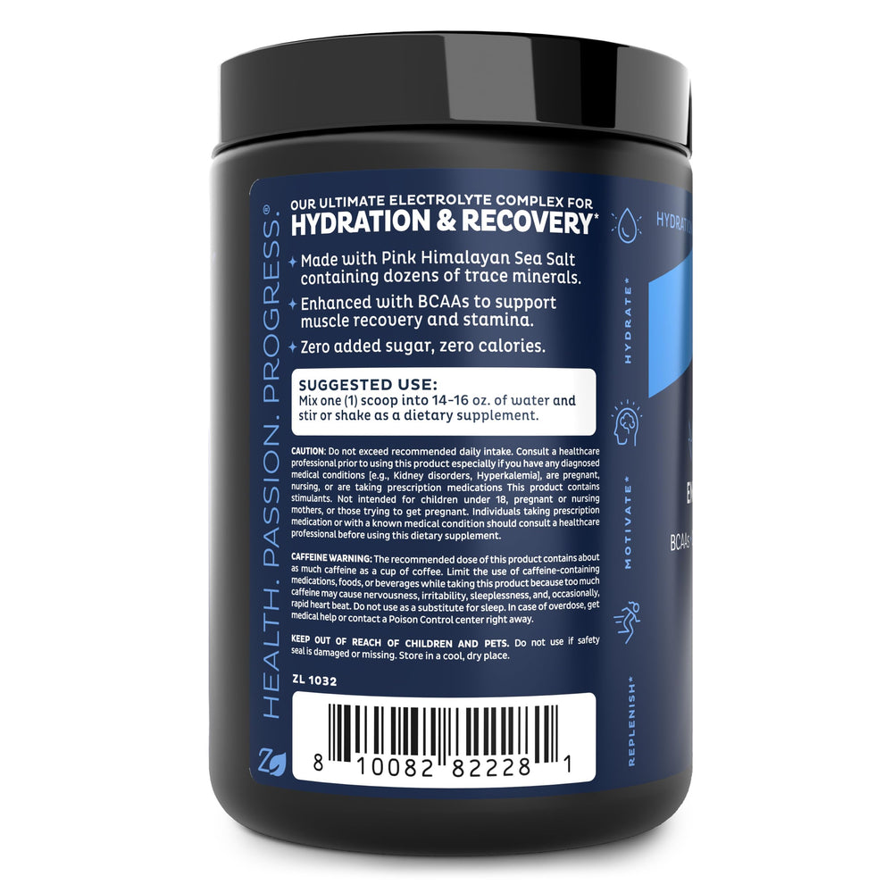 Zeal Electrolyte Powder Pink Himalayan Salt supports electrolyte balance during activity.