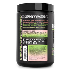 Zeal Electrolyte Powder strawberry kiwi label emphasizes zero sugar formula.