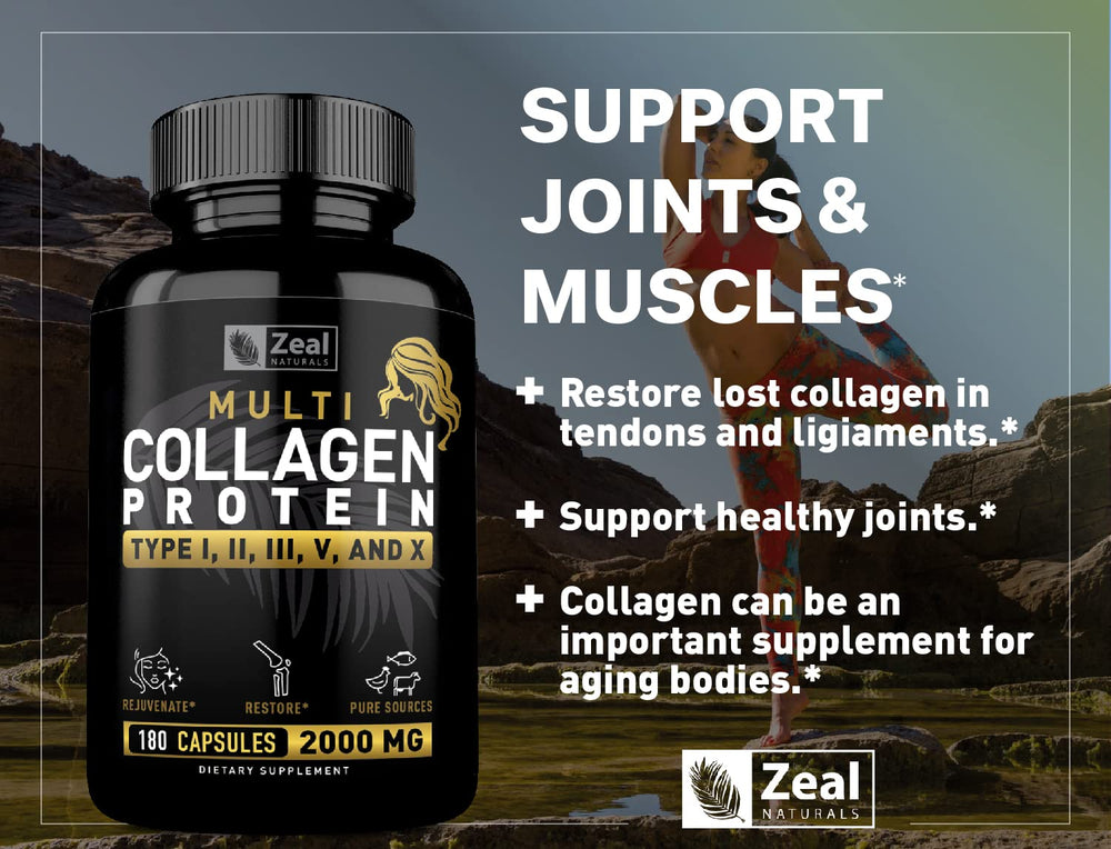 Zeal Naturals chicken collagen capsules for nourished joints and vitality.